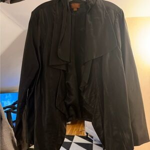 Icon collection: Lane Bryant Black leather Draped Blazer /jacket